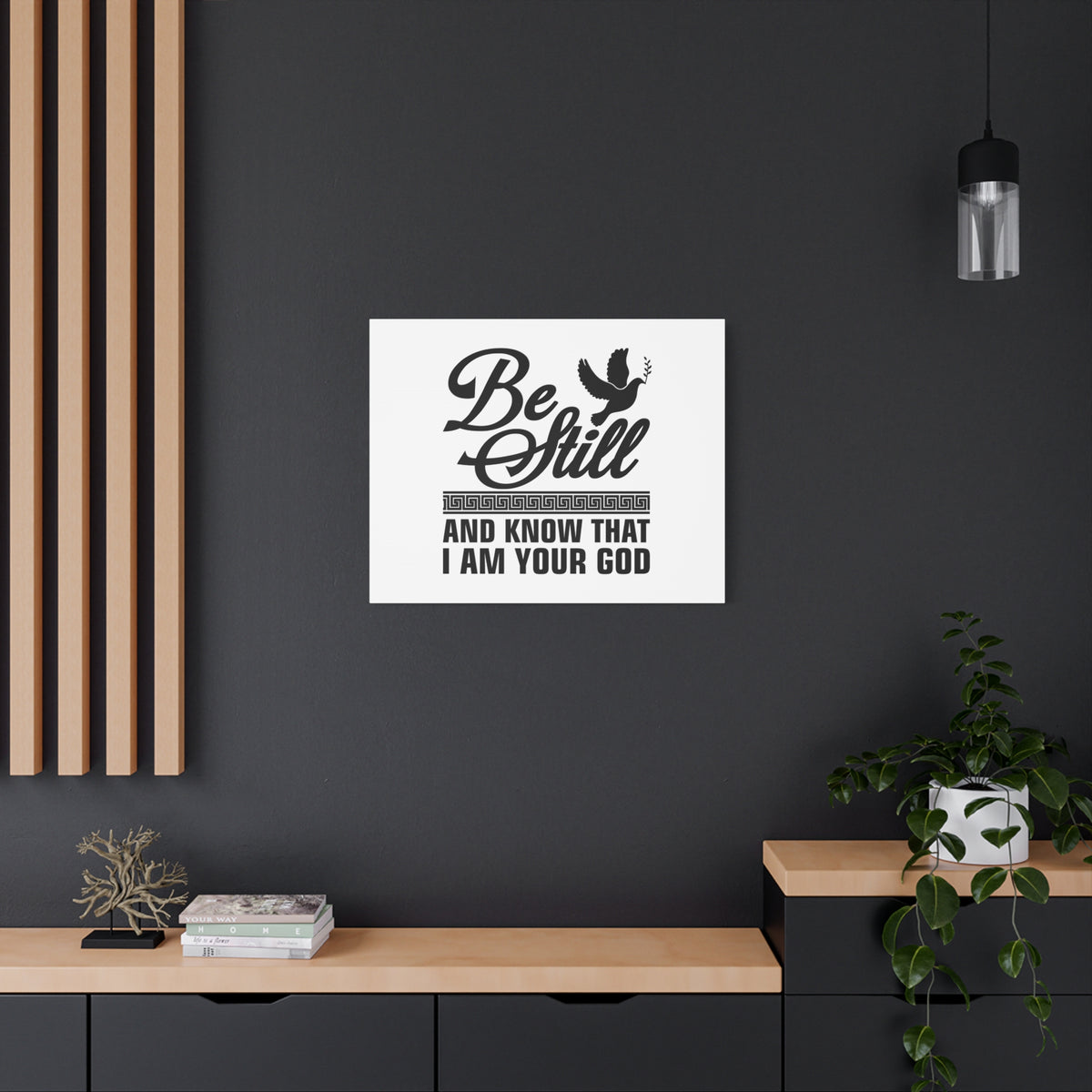 Scripture Canvas Be Still And Know That I Am Your God Psalm 46:10 Christian Wall Art Bible Verse Print Ready to Hang