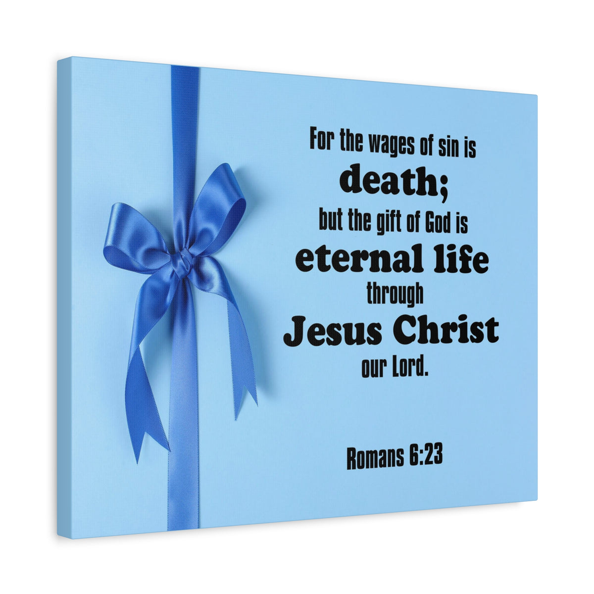 Scripture Canvas Eternal Life Romans 6:23 Christian Wall Art Bible Verse Print Ready to Hang