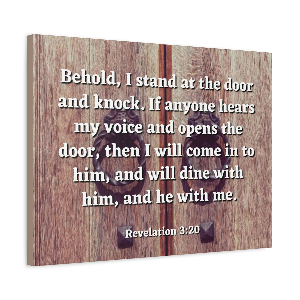 Scripture Canvas My Voice Revelation 3:20 Christian Wall Art Bible Verse Print Ready to Hang