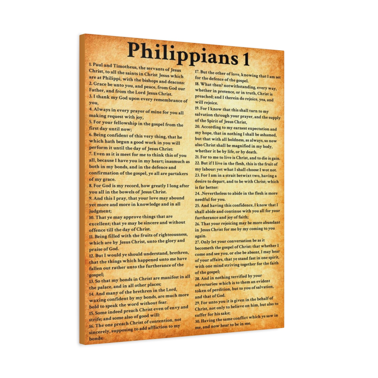Scripture Walls Philippians 1 Gold Bible Verse Canvas Christian Wall Art Ready to Hang Unframed