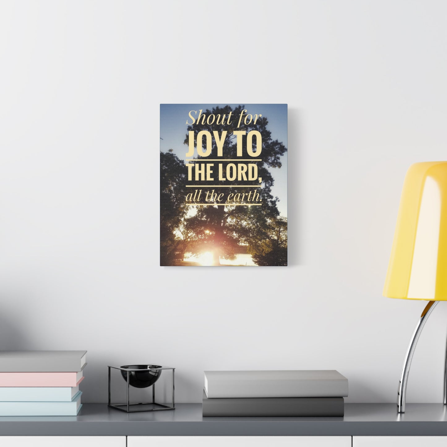 Scripture Canvas Joy To The Lord Psalms 100:1 Christian Wall Art Bible Verse Print Ready to Hang