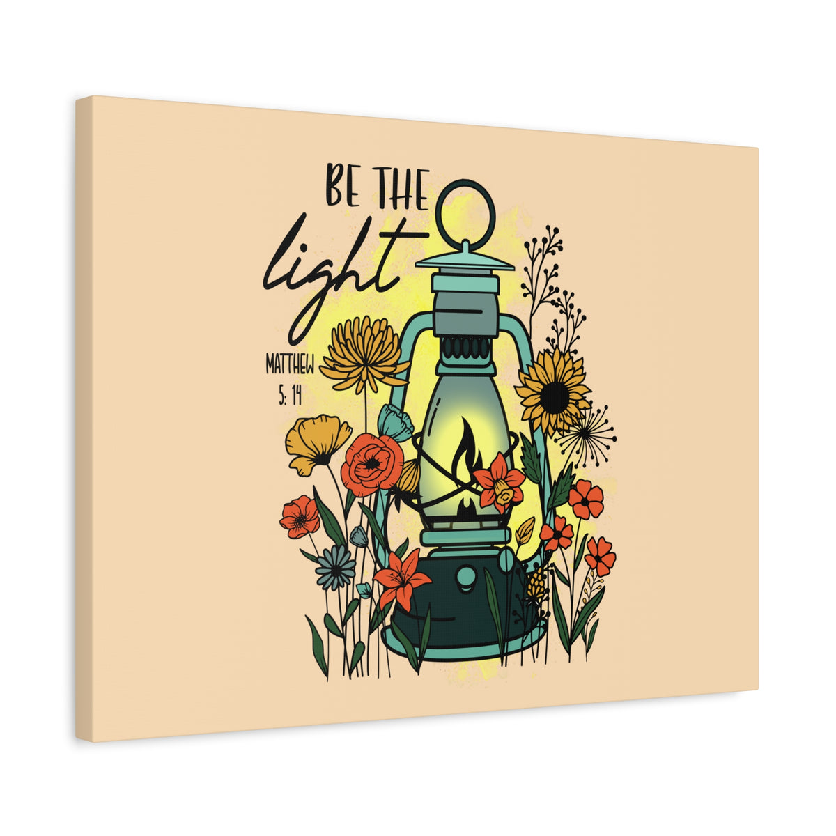Scripture Canvas Be The Light Matthew 5:14 Lighthouse Christian Wall Art Bible Verse Print Ready to Hang