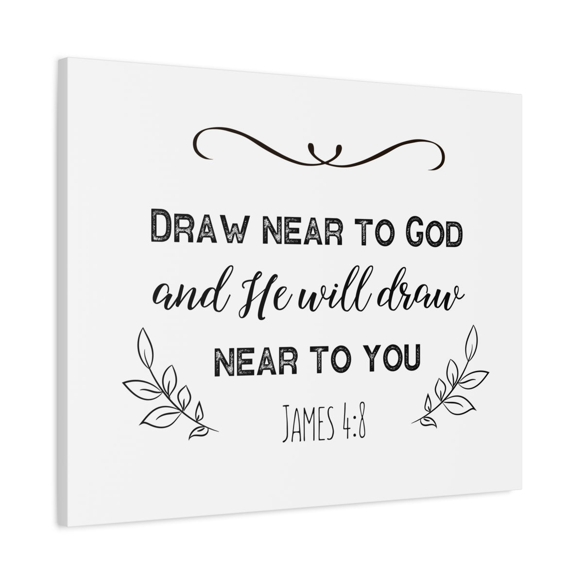 Scripture Canvas Near To God James 4:8 Christian Wall Art Bible Verse Print Ready to Hang
