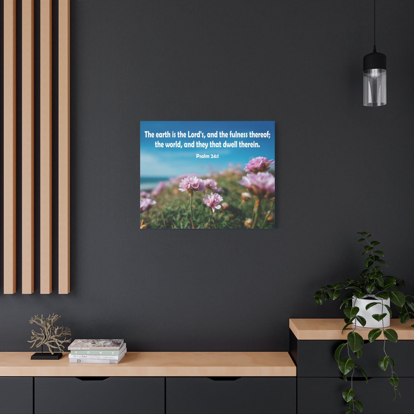 Scripture Walls The Earth is The Lord's Psalm 24:1 Bible Verse Canvas Christian Wall Art Ready to Hang Unframed