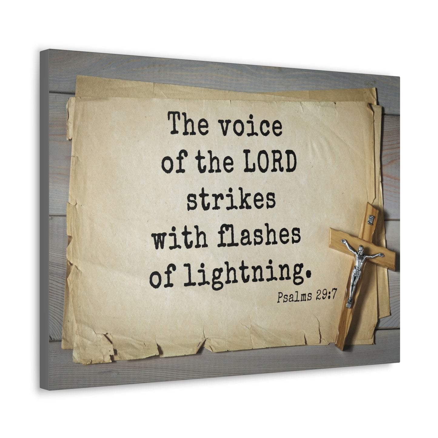 Voice Of The Lord Psalms 29:7 Bible Verse Canvas Christian Wall Art Ready to Hang