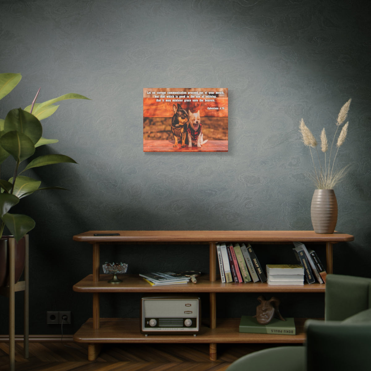 Scripture Canvas Grace Unto The Hearers Ephesians 4:29 Christian Wall Art Bible Verse Print Ready to Hang
