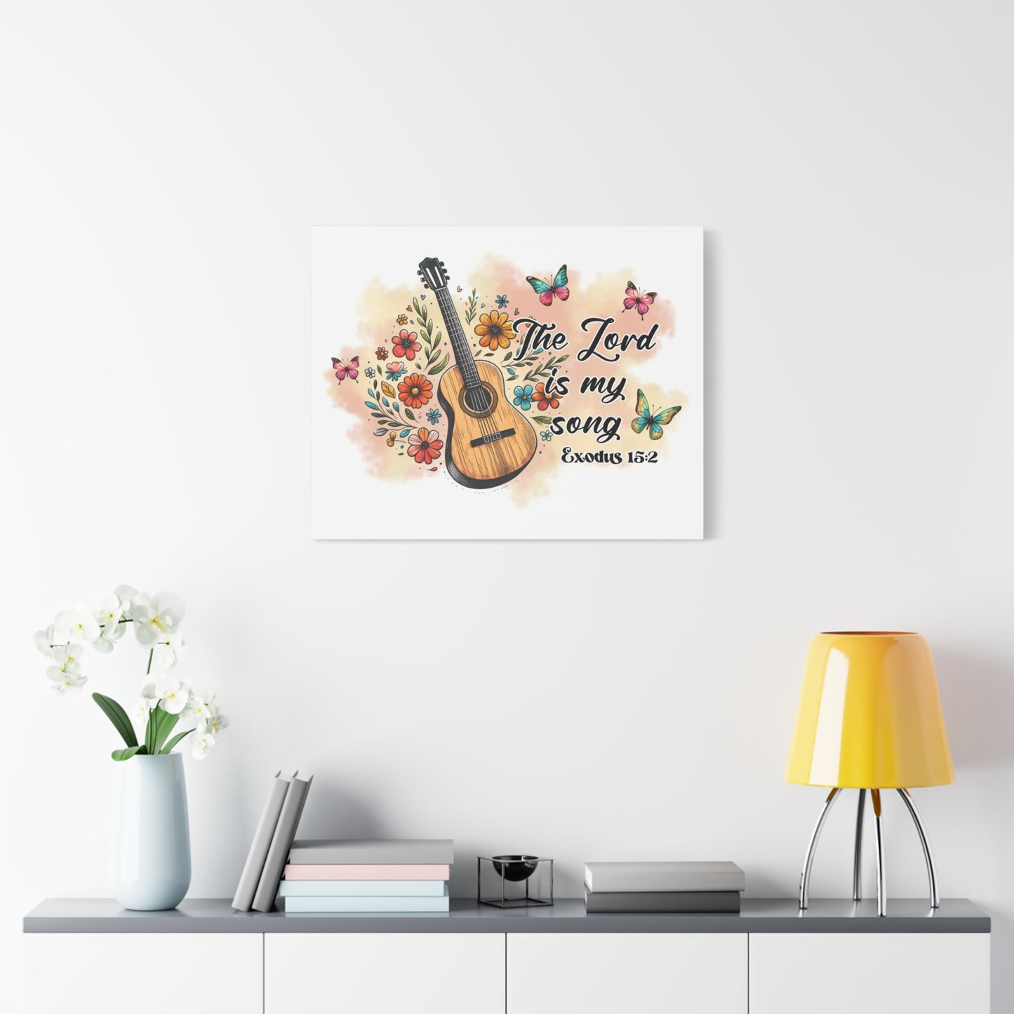 Scripture Walls Exodus 15:2 The Lord is My Song Bible Verse Canvas Christian Wall Art Ready to Hang Unframed