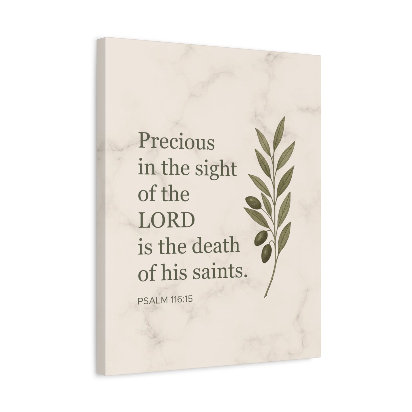 Scripture Canvas Precious in the Sight of the Lord Psalm 116:15 Christian Wall Art Bible Verse Print Ready to Hang
