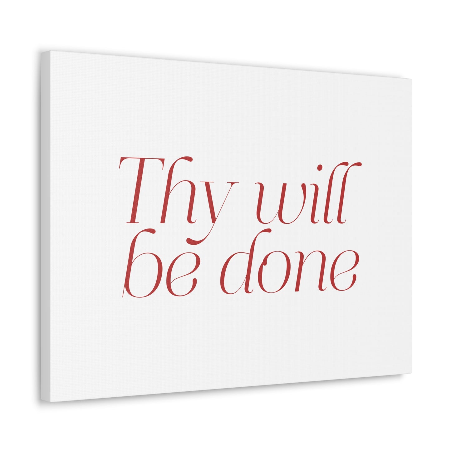 Thy Will Be Done Dark Red Bible Verse Canvas Christian Wall Art Ready to Hang