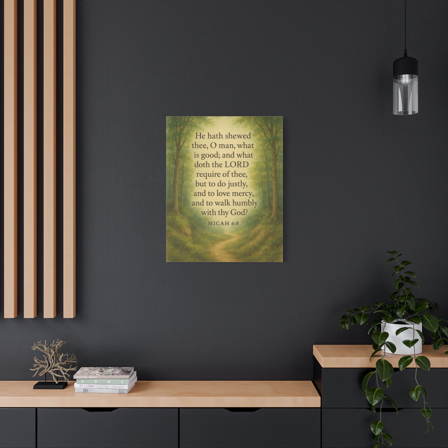Bible Verse Canvas Micah 6:8 Christian Home Décor Wall Art Scripture Ready to Hang Faith Print
