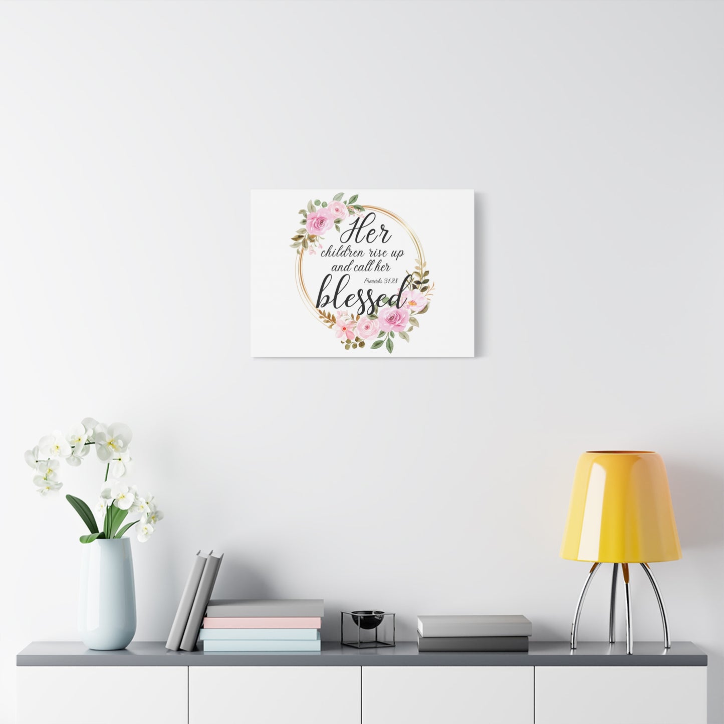 Scripture Walls Proverbs 31:28 She is Blessed Bible Verse Canvas Christian Wall Art Ready to Hang Unframed