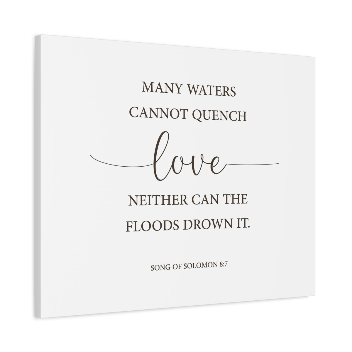 Scripture Canvas Love Song Of Solomon 8:7 Christian Wall Art Bible Verse Print Ready to Hang