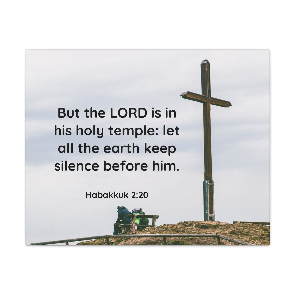 Scripture Canvas Holy Temple Habakkuk 2:20 Christian Wall Art Bible Verse Print Ready to Hang