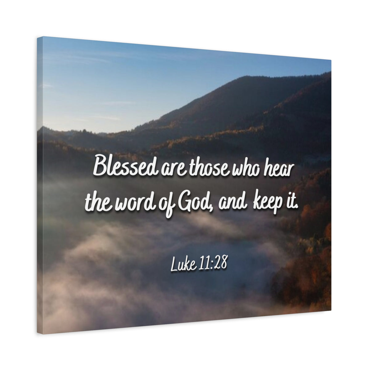 Scripture Canvas Blessed Are They Luke 11:28 Christian Wall Art Bible Verse Print Ready to Hang