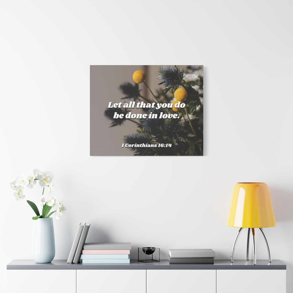 Scripture Canvas Be Done In Love 1 Corinthians 16:14 Christian Wall Art Bible Verse Print Ready to Hang