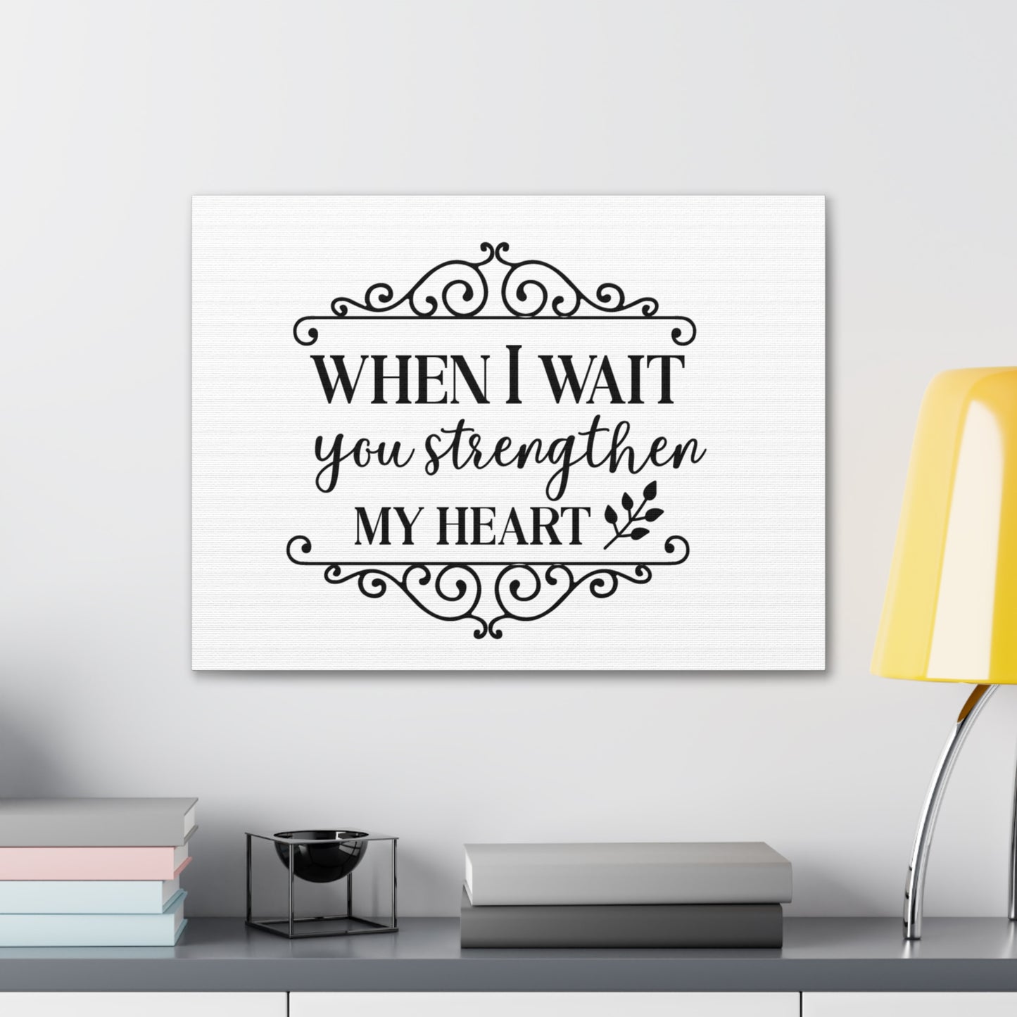 When I Wait Psalm 27:14 Christian Wall Art Print Ready to Hang