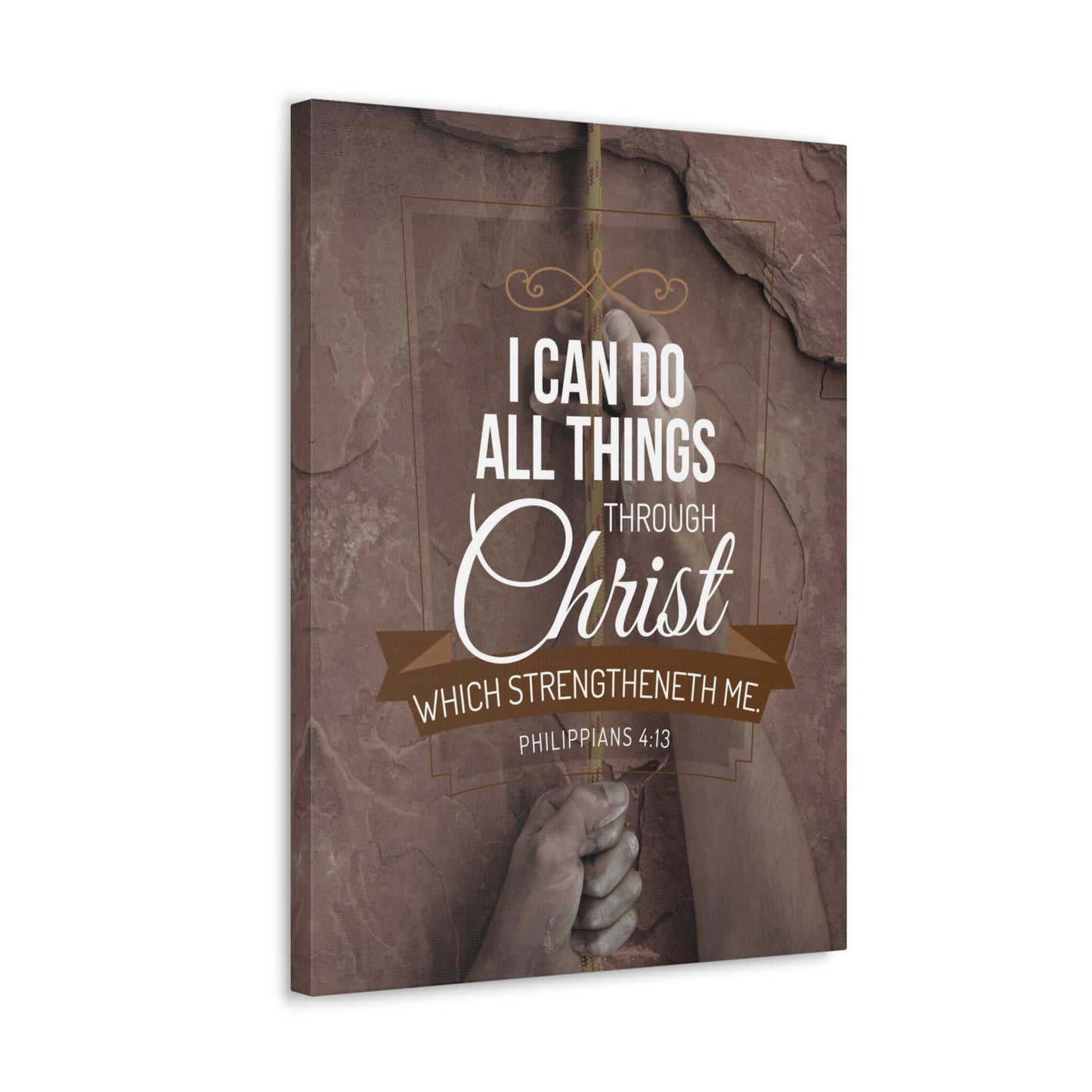 Through Christ Philippians 4:13 Christian Wall Art Bible Verse Print Ready to Hang