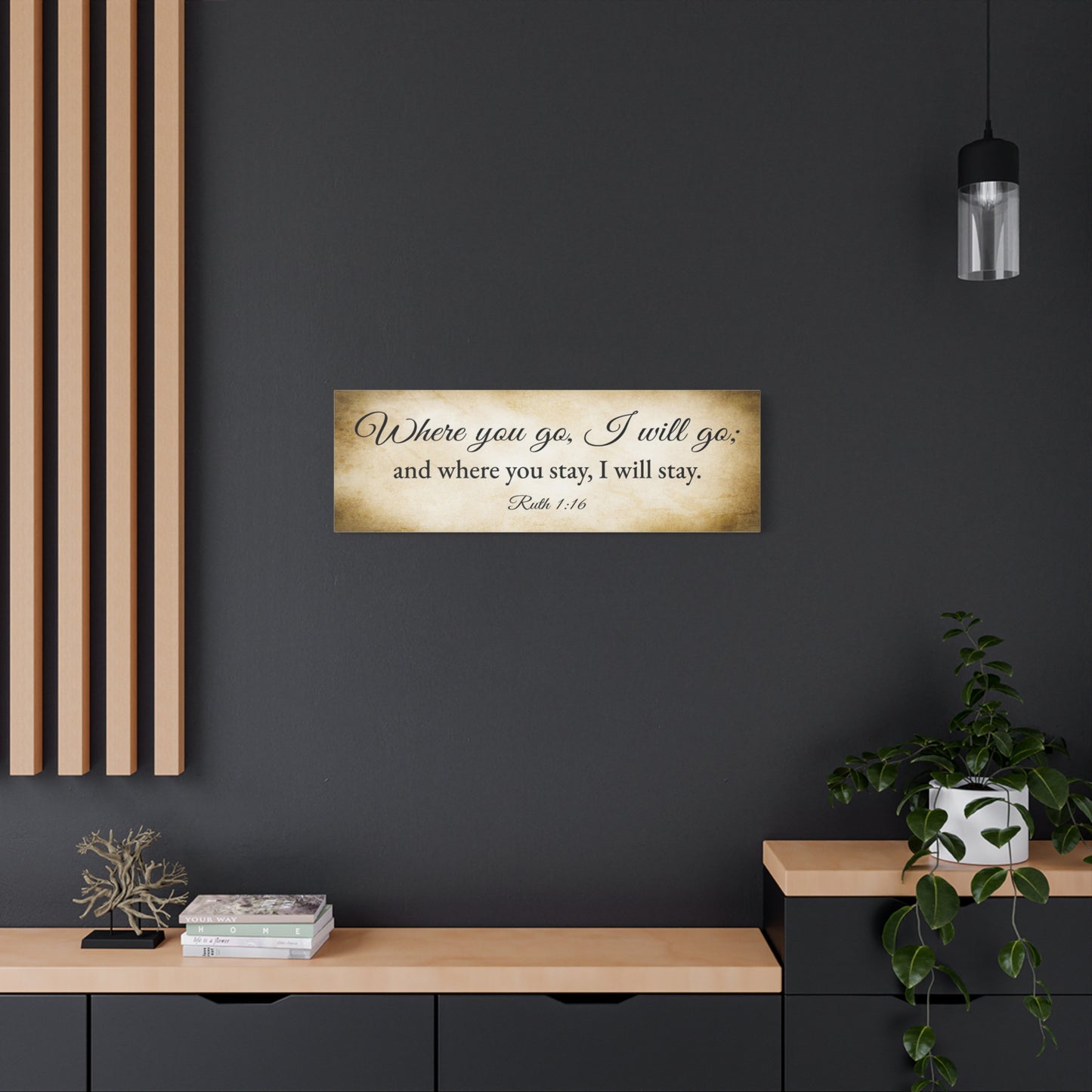 Scripture Walls Ruth 1:16 Gold Bible Verse Canvas Christian Wall Art Ready to Hang Unframed