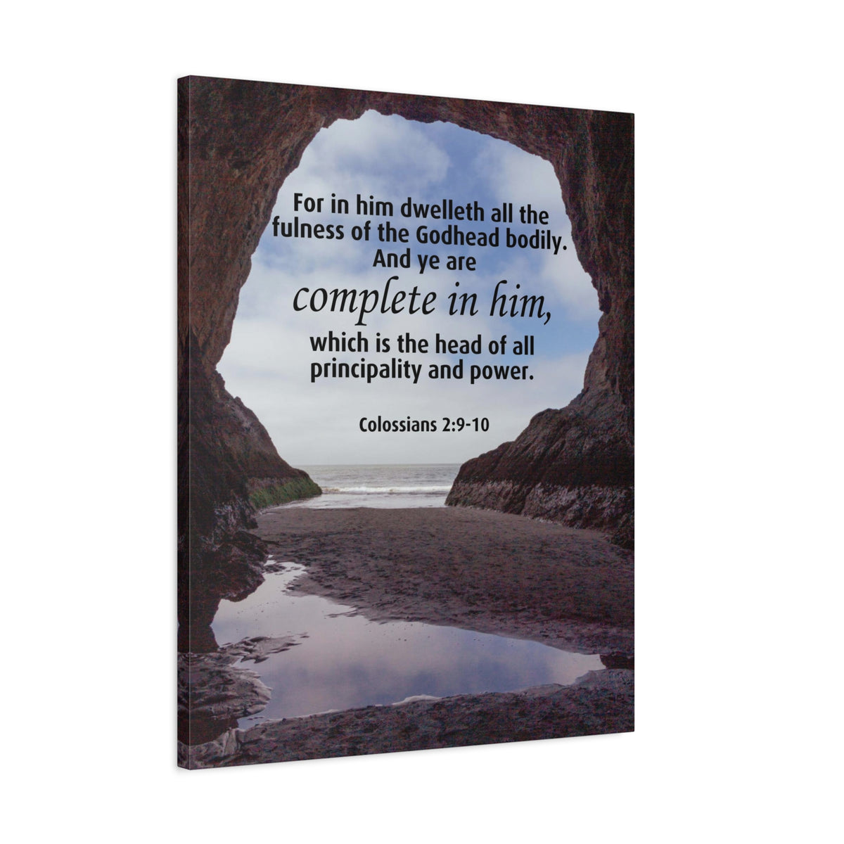 Scripture Canvas Principality and Power Colossians 2:9-10 Christian Wall Art Bible Verse Print Ready to Hang