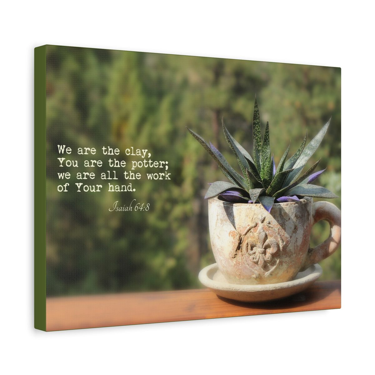 Scripture Canvas We Are The Clay Isaiah 64:8 Christian Wall Art Bible Verse Print Ready to Hang