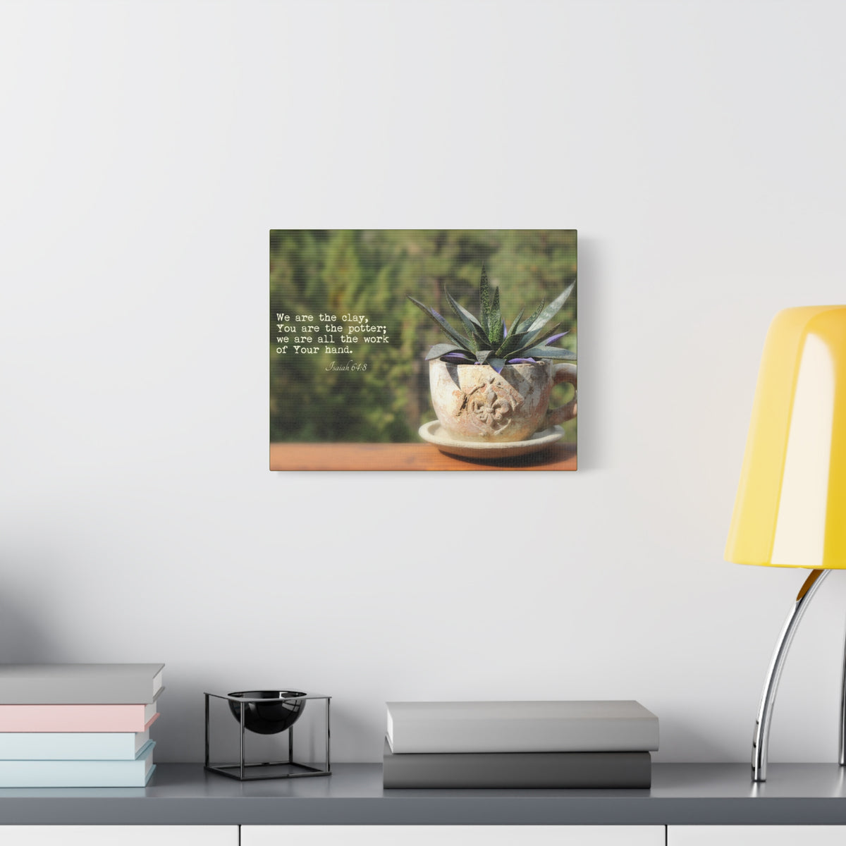 Scripture Canvas We Are The Clay Isaiah 64:8 Christian Wall Art Bible Verse Print Ready to Hang