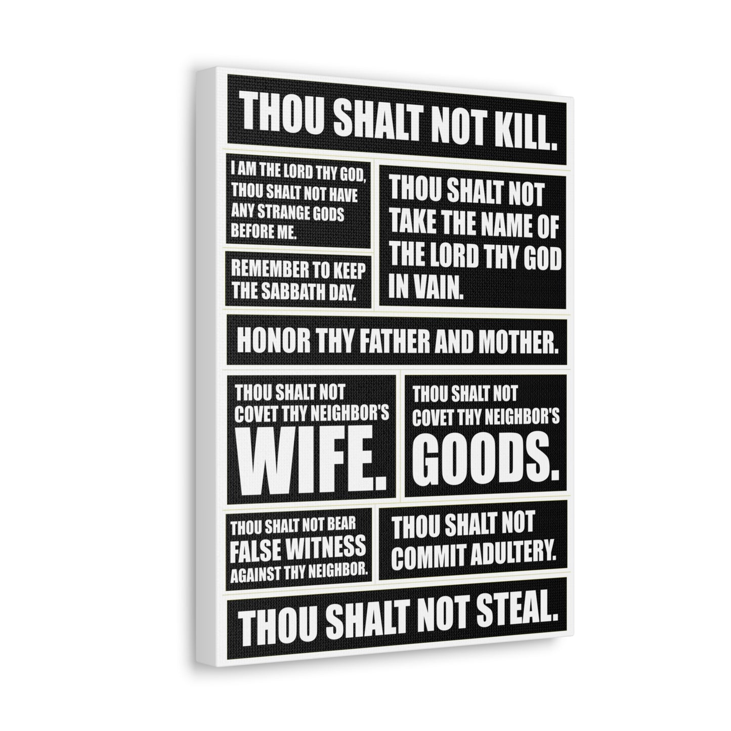 The Ten Commandments Deuteronomy 4:13 Christian Wall Art Print Ready to Hang