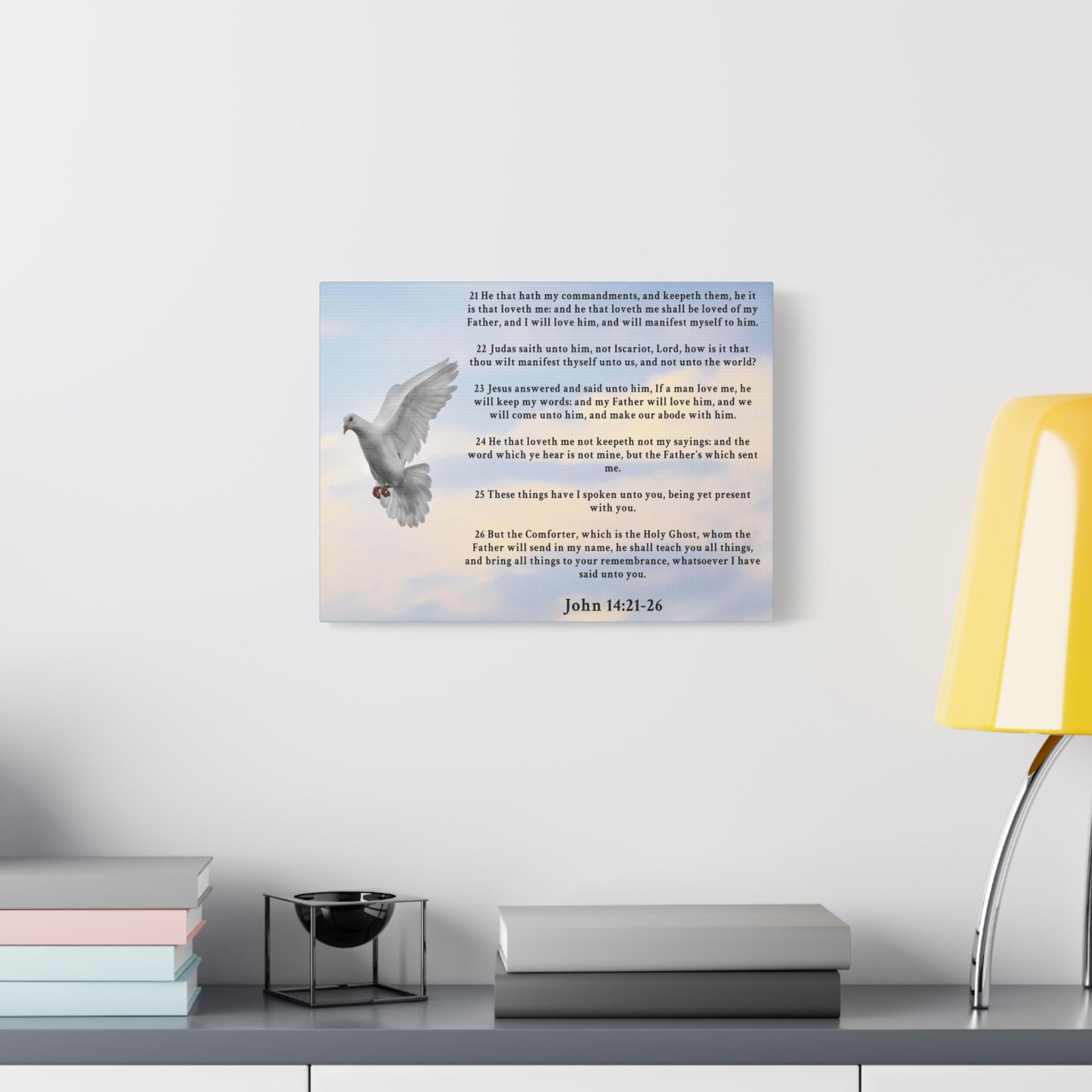 Scripture Walls John 14:21-26 KJV Christian Wall Art Print Ready to Hang Unframed