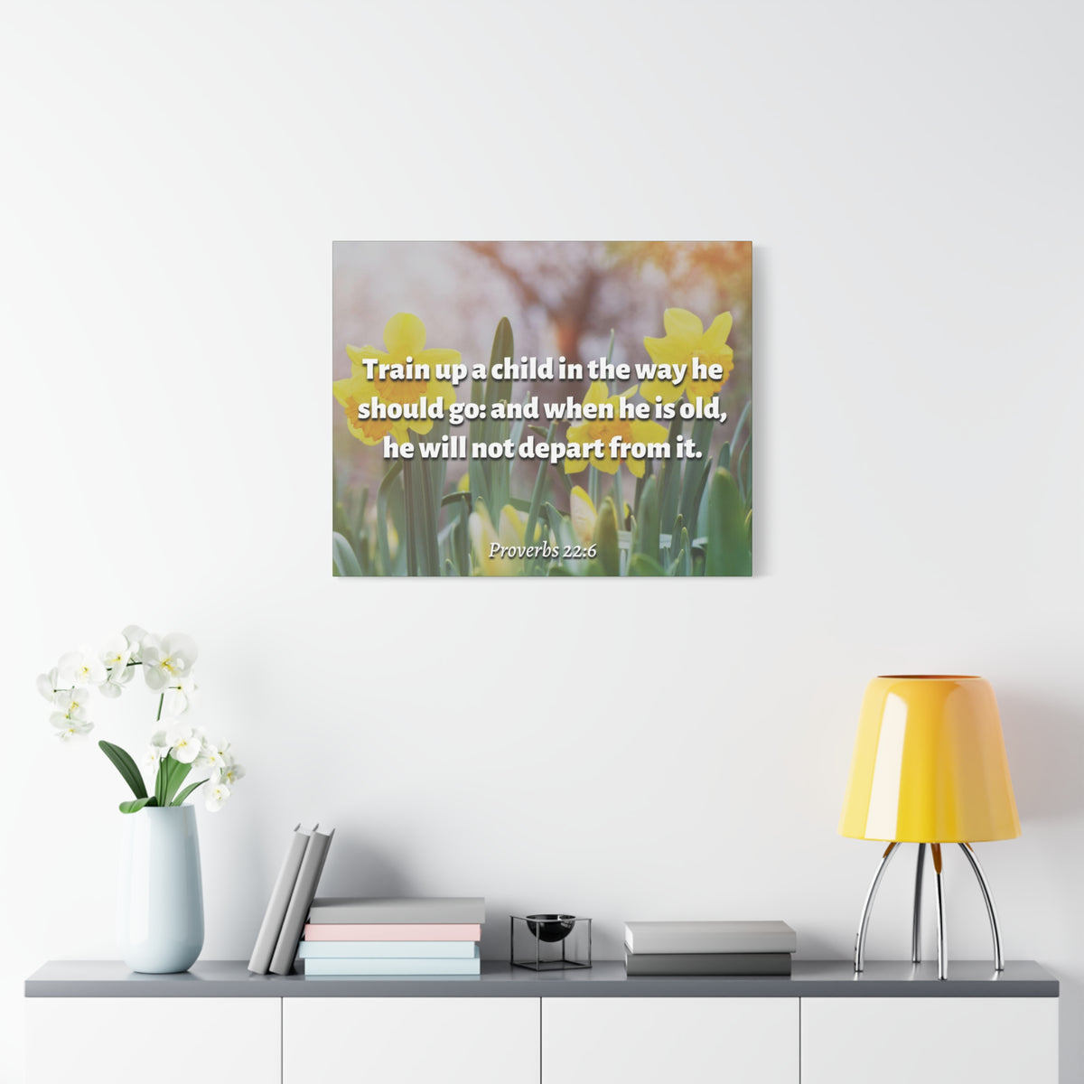 Scripture Canvas The Way He Should Go Proverbs 2:26 Christian Wall Art Bible Verse Print Ready to Hang