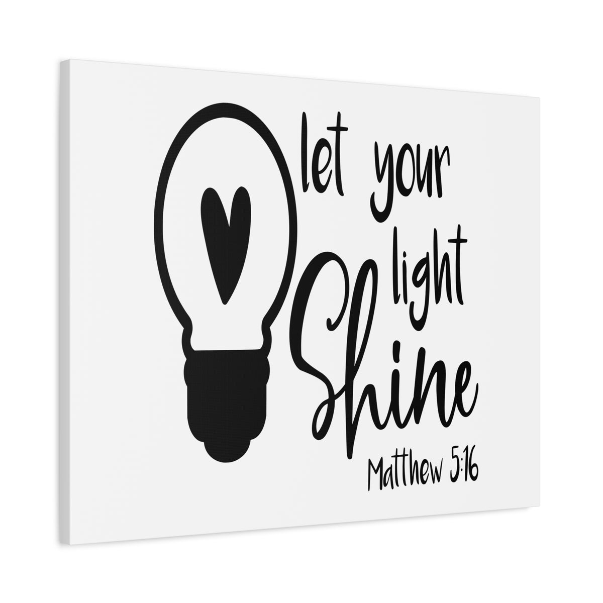 Scripture Canvas Your Light Shine Matthew 5:16 Christian Wall Art Bible Verse Print Ready to Hang