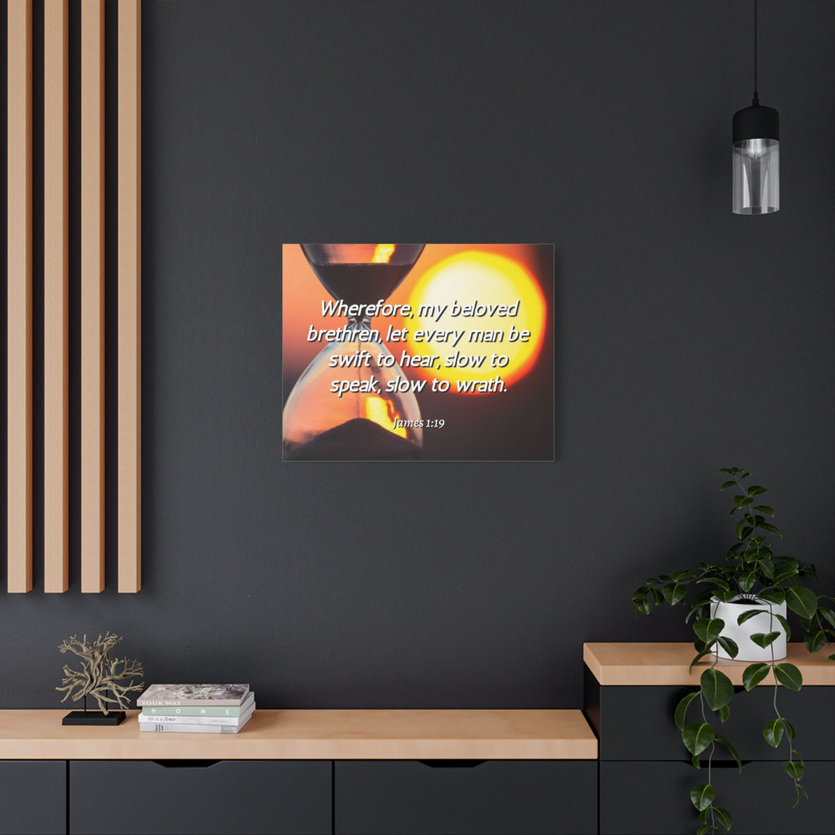 Scripture Canvas My Beloved Brethren James 1:19 Christian Wall Art Bible Verse Print Ready to Hang