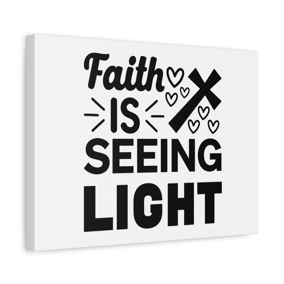 Scripture Canvas Faith Is Seeing Light John 8:12 Christian Wall Art Bible Verse Print Ready to Hang
