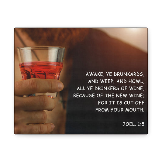 The New Wine Joel 1:5 Bible Verse Canvas Christian Wall Art Ready to Hang