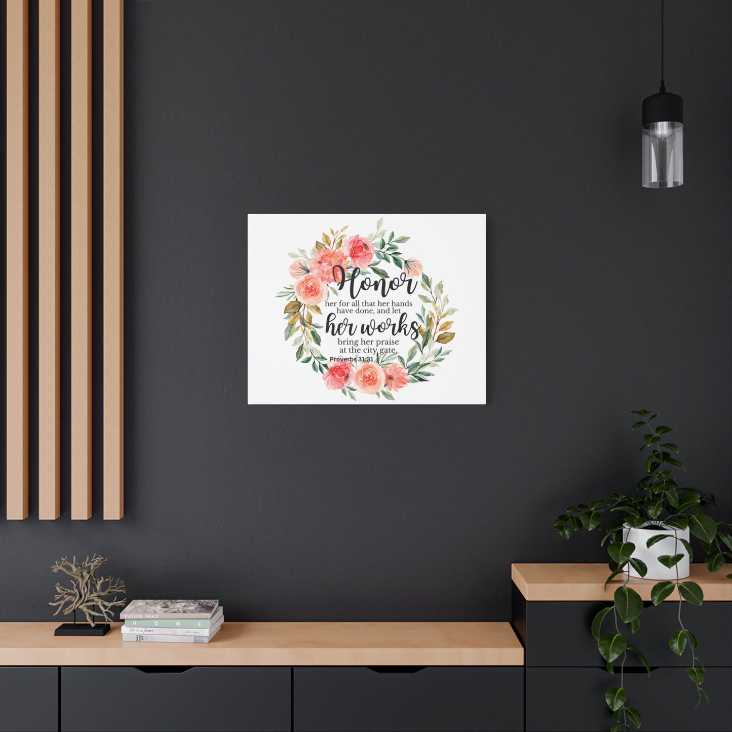 Scripture Walls Proverbs 31:31 Honor Her Works Bible Verse Canvas Christian Wall Art Ready to Hang Unframed