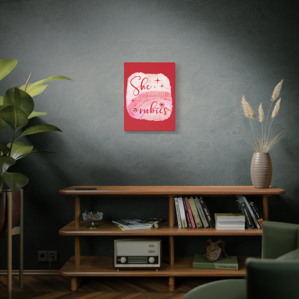 Scripture Walls Rubies Proverbs 31:10 Bible Verse Canvas Christian Wall Art Ready to Hang Unframed