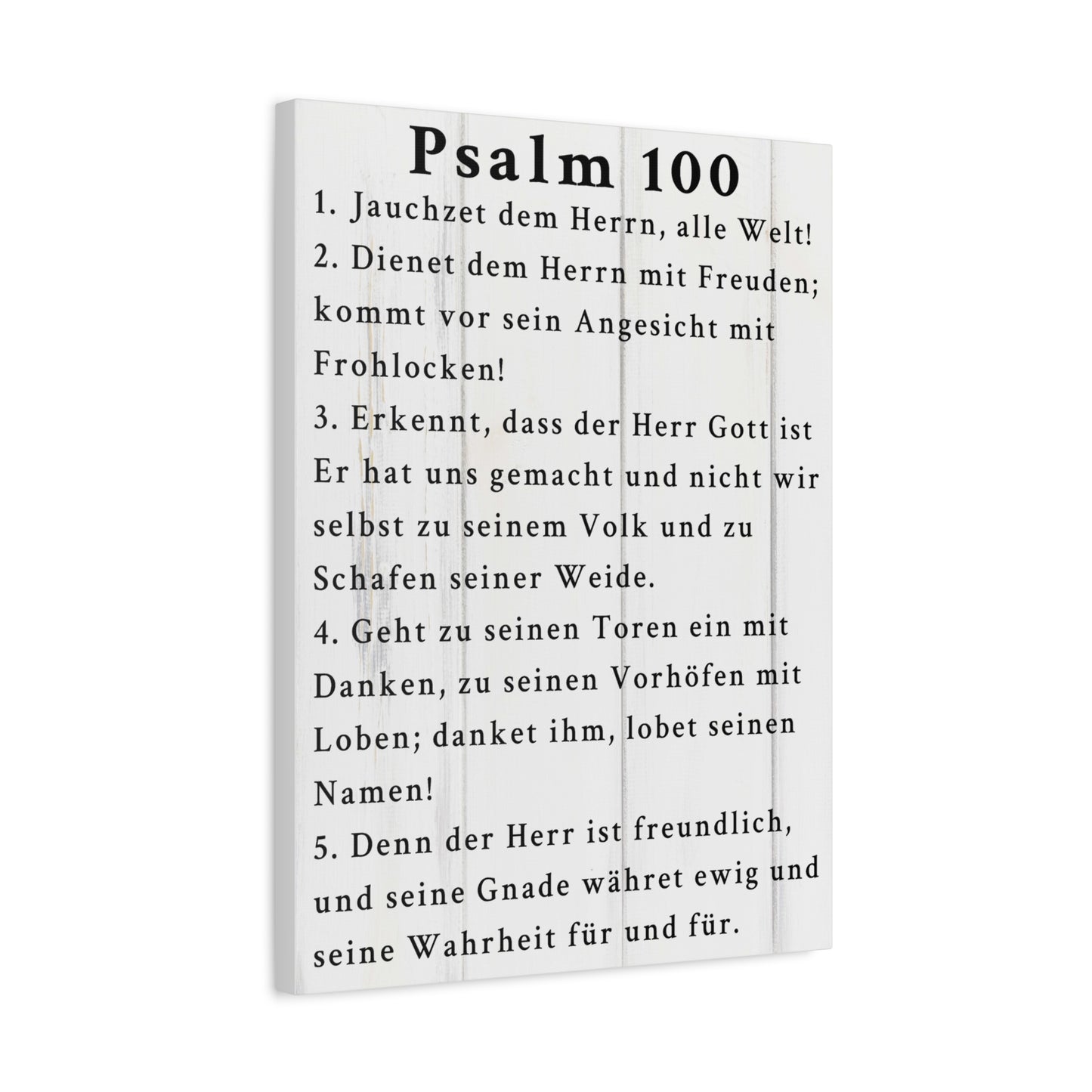 Scripture Walls Psalm 100 German White Bible Verse Canvas Christian Wall Art Ready to Hang Unframed