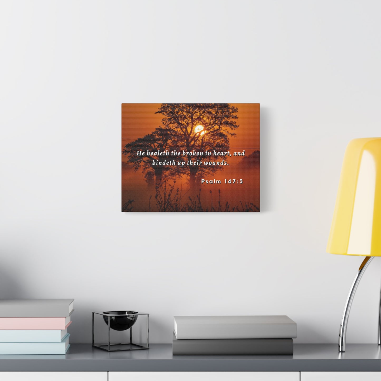 Scripture Walls He Healeth Psalm 147:3 Bible Verse Canvas Christian Wall Art Ready to Hang