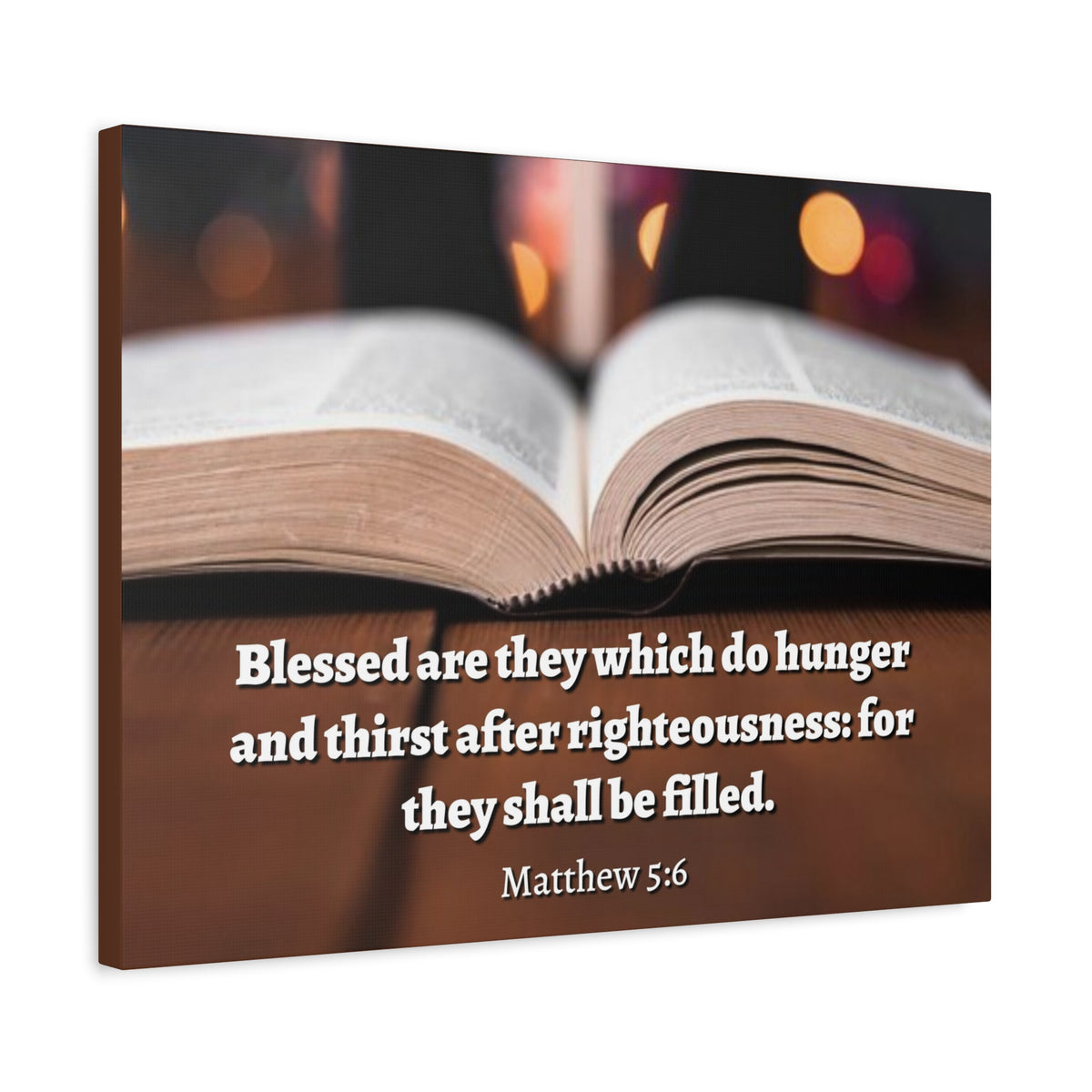 Scripture Canvas Be Filled Matthew 5:6 Christian Wall Art Bible Verse Print Ready to Hang
