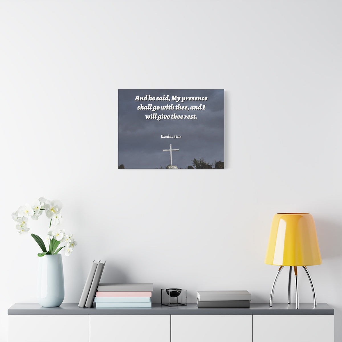 Scripture Canvas My Presence Exodus 33:14 Christian Wall Art Bible Verse Print Ready to Hang