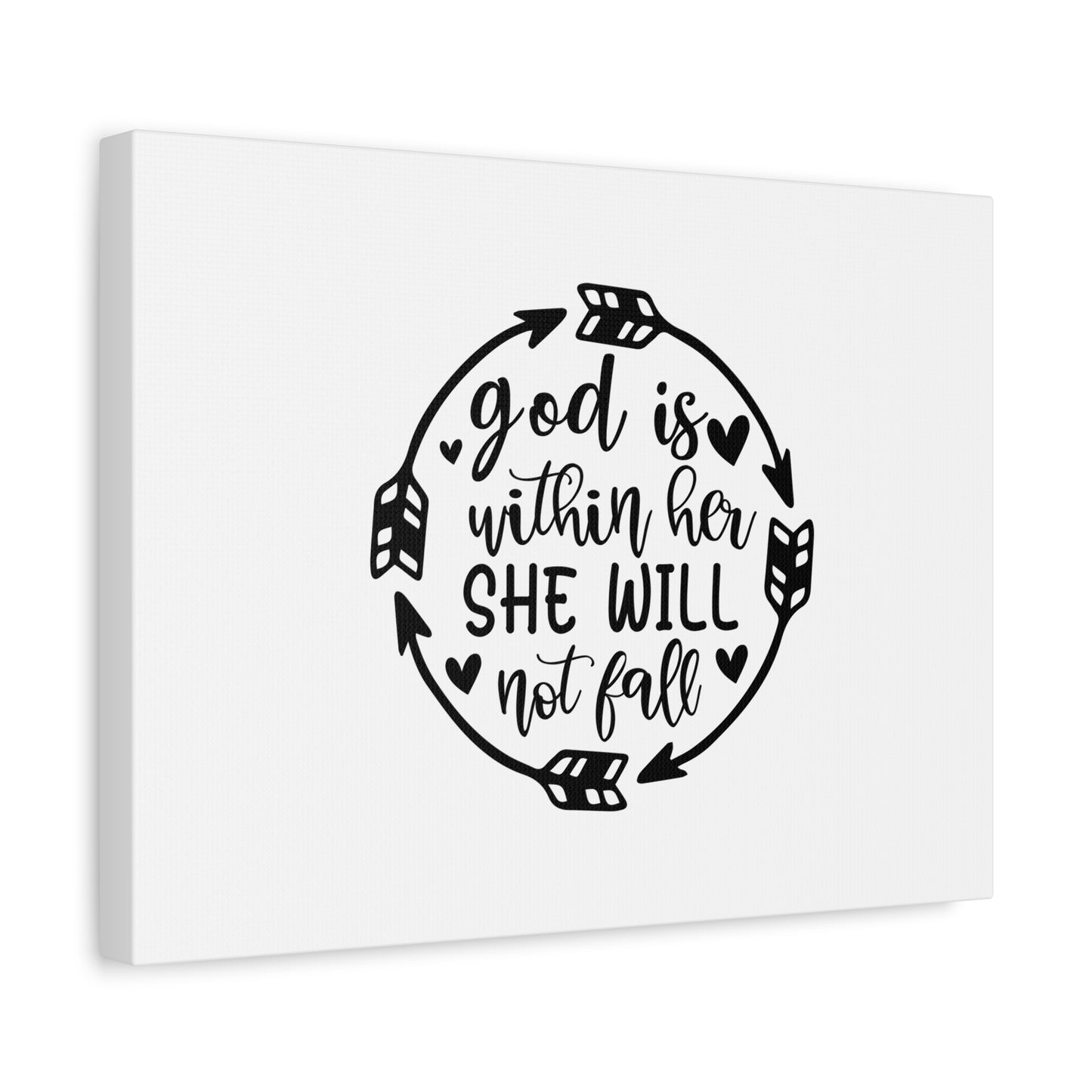 Scripture Canvas God Is Within Her She Will Not Fall Psalm 46:5 Christian Wall Art Bible Verse Print Ready to Hang