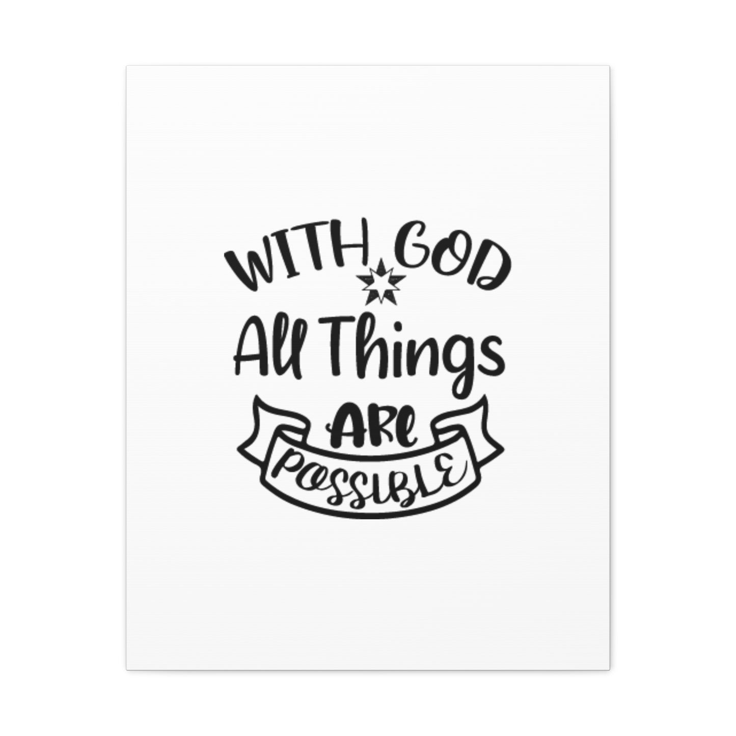 With God All Things Are Possible Mark 9:23 Christian Wall Art Ready to Hang
