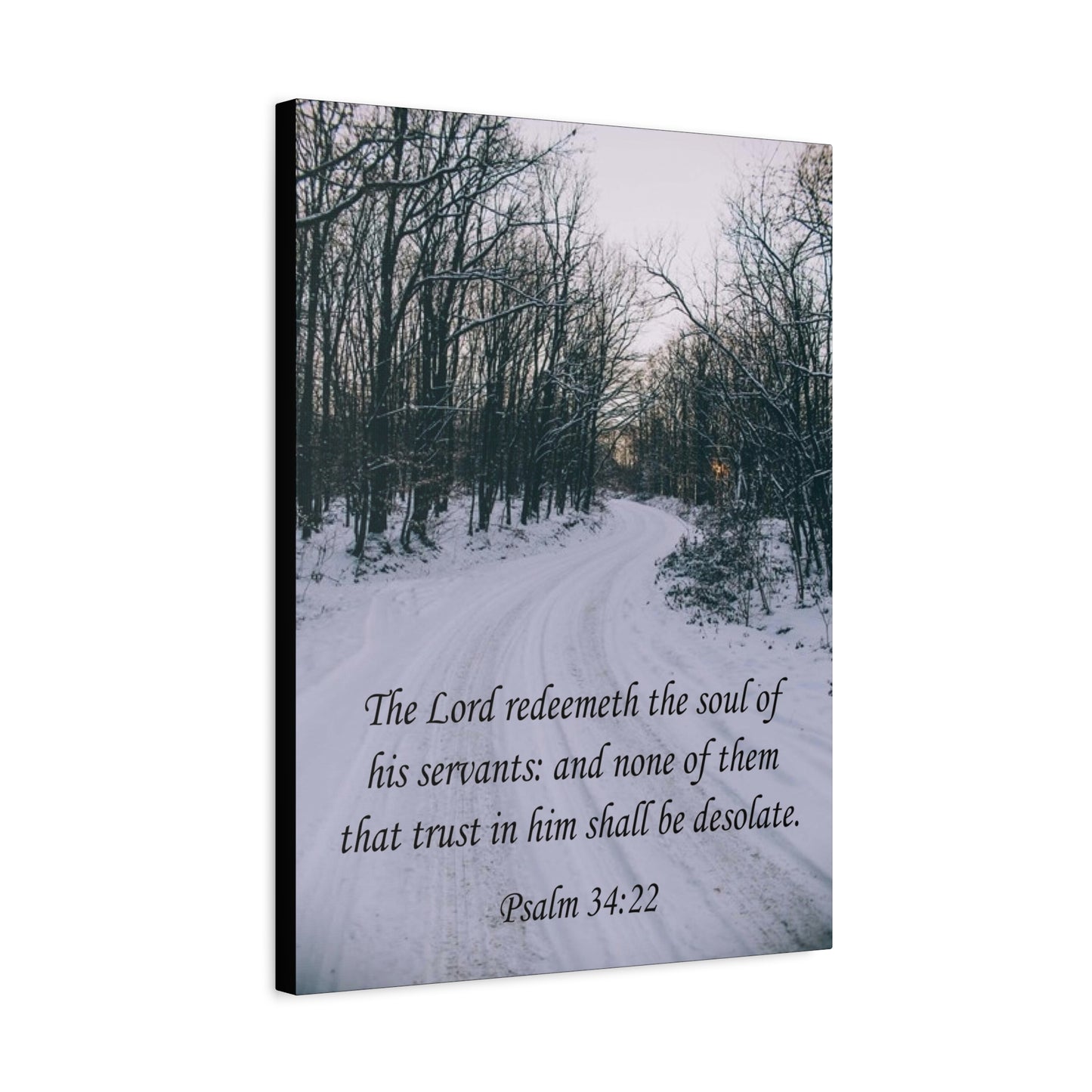 Bible Verse Canvas The Lord Redeemeth The Soul Psalm 34:22 Christian Home Décor Wall Art Scripture Ready to Hang Faith Print