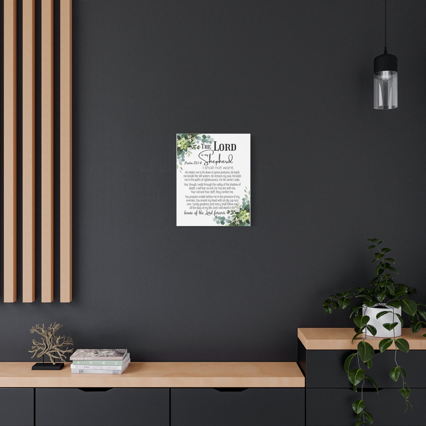 Scripture Walls Psalm 23:1-6 I Shall Not Want Bible Verse Canvas Christian Wall Art Ready to Hang Unframed