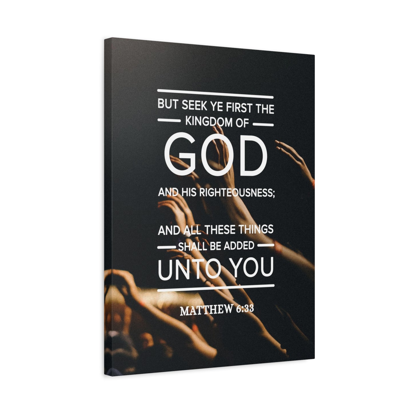 Scripture Canvas Kingdom of God Matthew 6:33 Christian Wall Art Bible Verse Print Ready to Hang