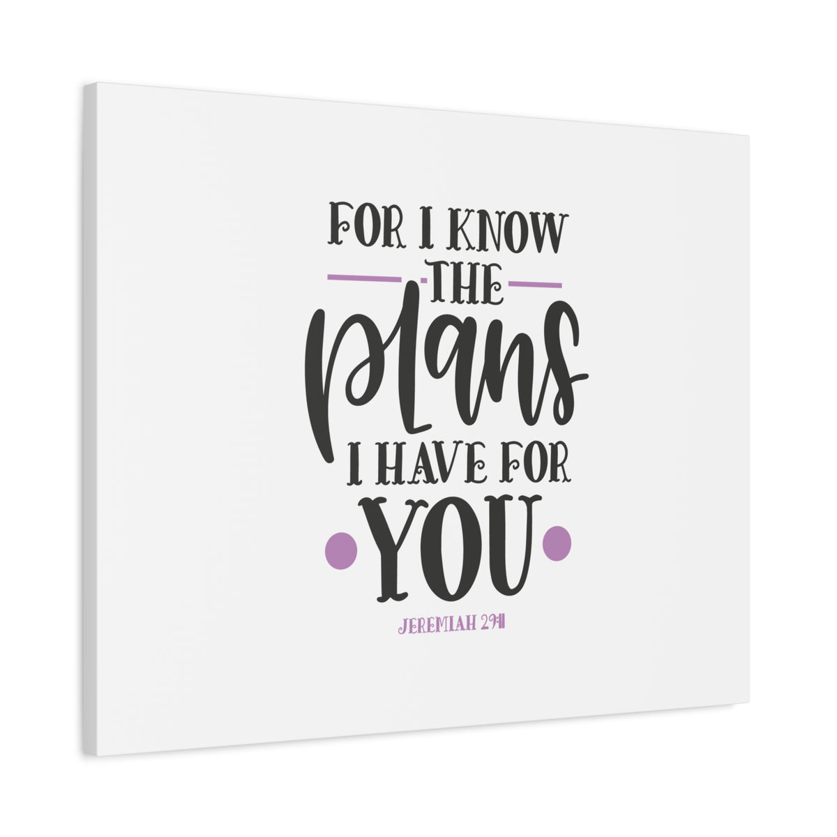 Scripture Canvas For I Know Jeremiah 29:11 Christian Wall Art Bible Verse Print Ready to Hang