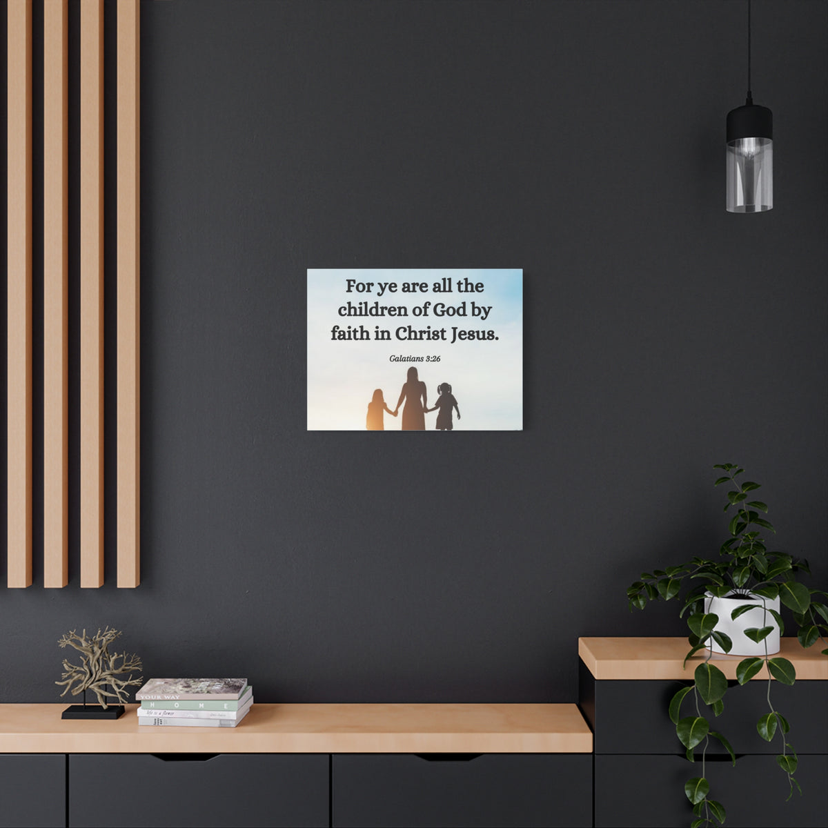 Scripture Canvas By Faith Galatians 3:26 Christian Wall Art Bible Verse Print Ready to Hang