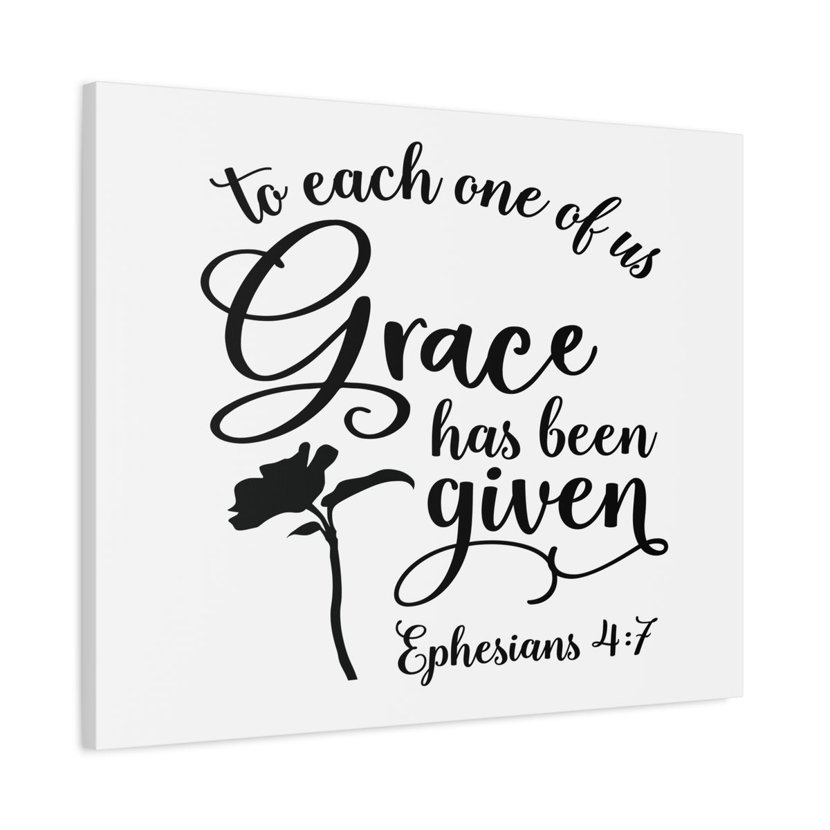 Scripture Canvas Grace Has Been Ephesians 4:7 Christian Wall Art Bible Verse Print Ready to Hang