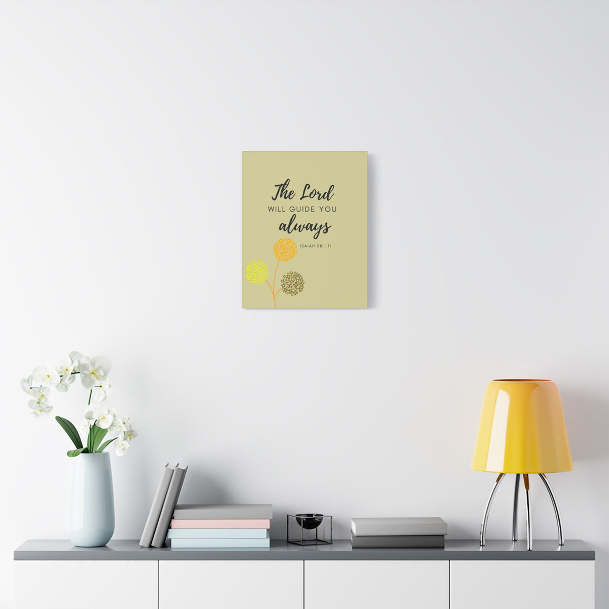 Scripture Canvas The Lord Will Guide You Isaiah 58:11 Christian Wall Art Bible Verse Print Ready to Hang
