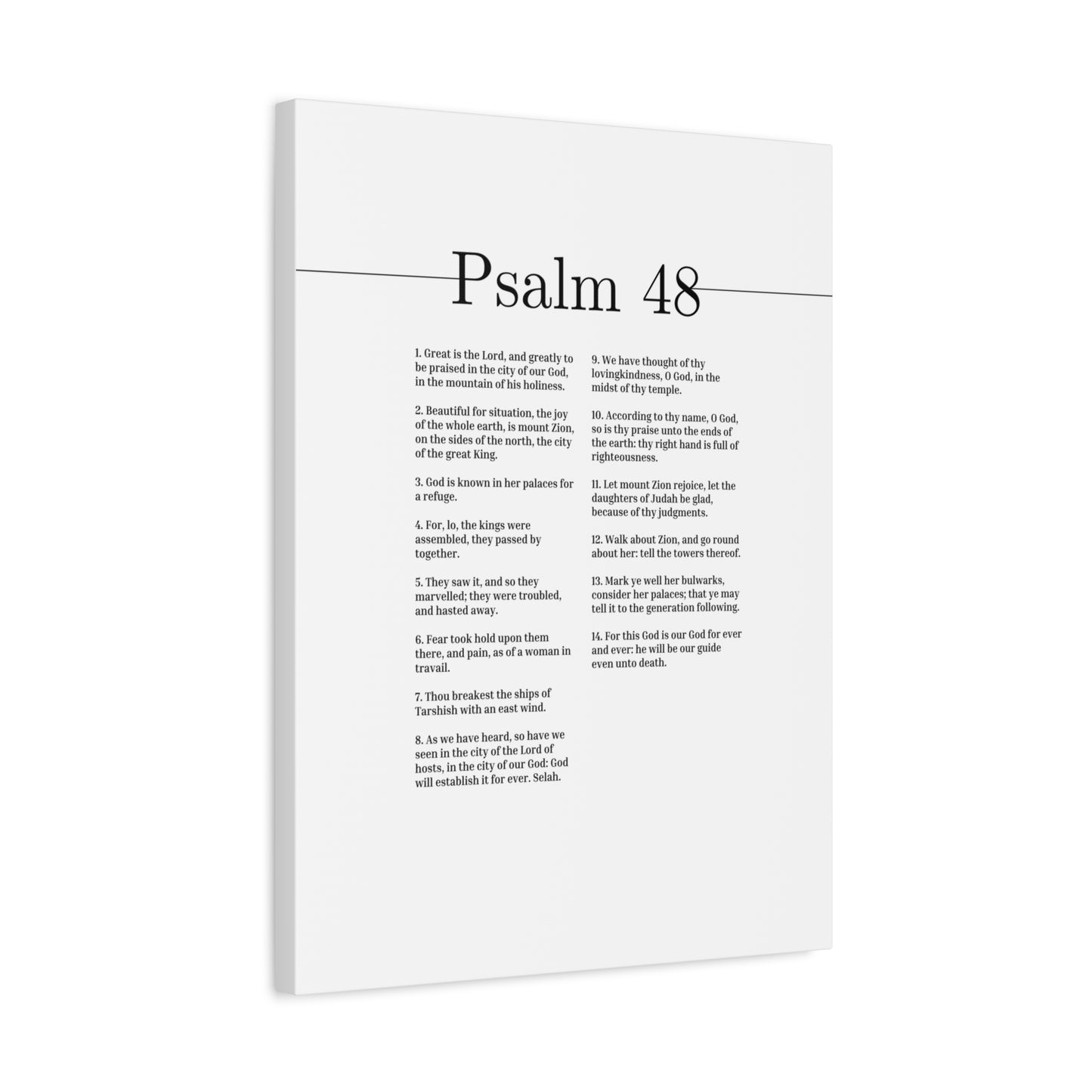Scripture Canvas Great Is The Lord Psalm 48 Christian Wall Art Bible Verse Print Ready to Hang