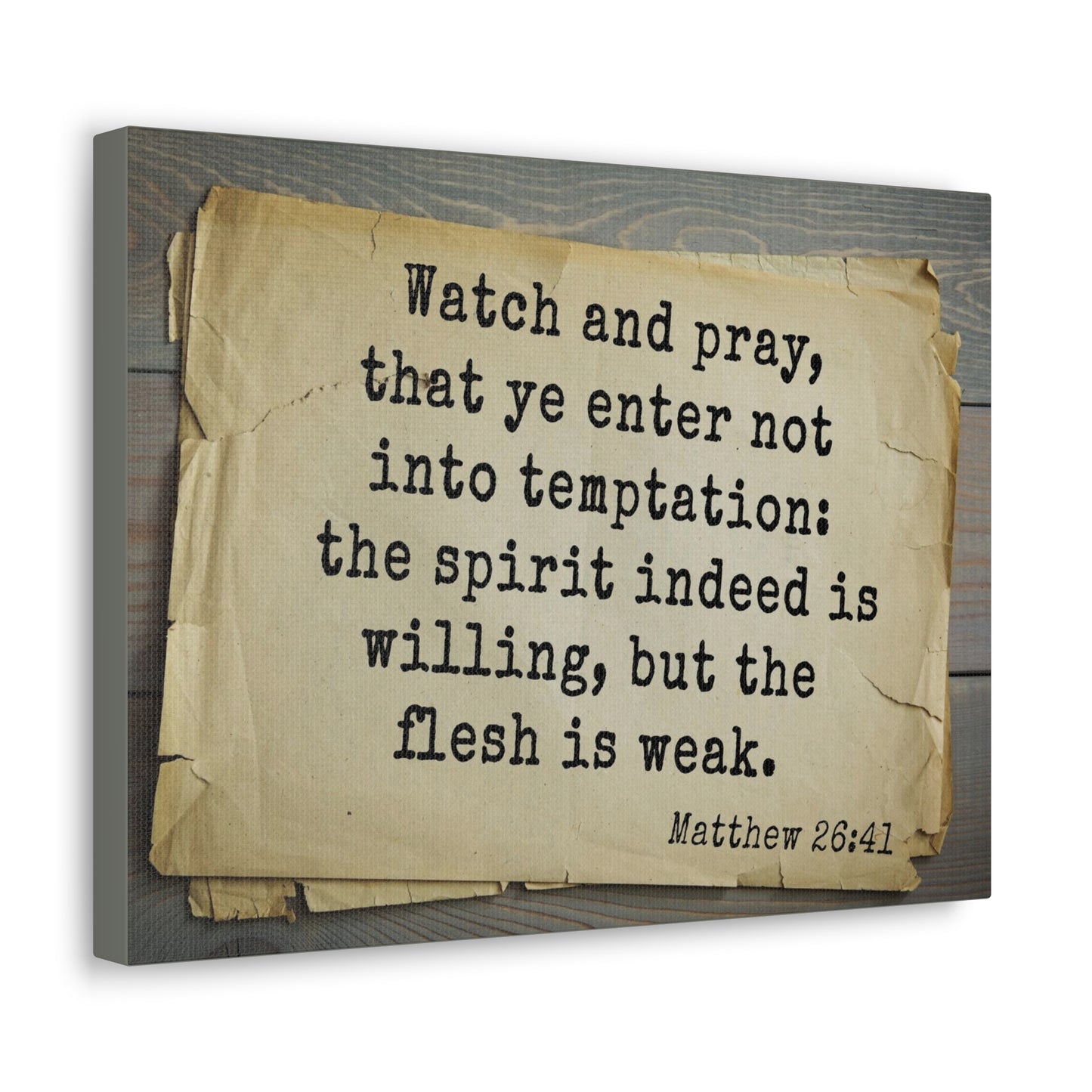 Watch And Pray Matthew 26:41 Bible Verse Canvas Christian Wall Art Bible Verse Print Ready To Hang