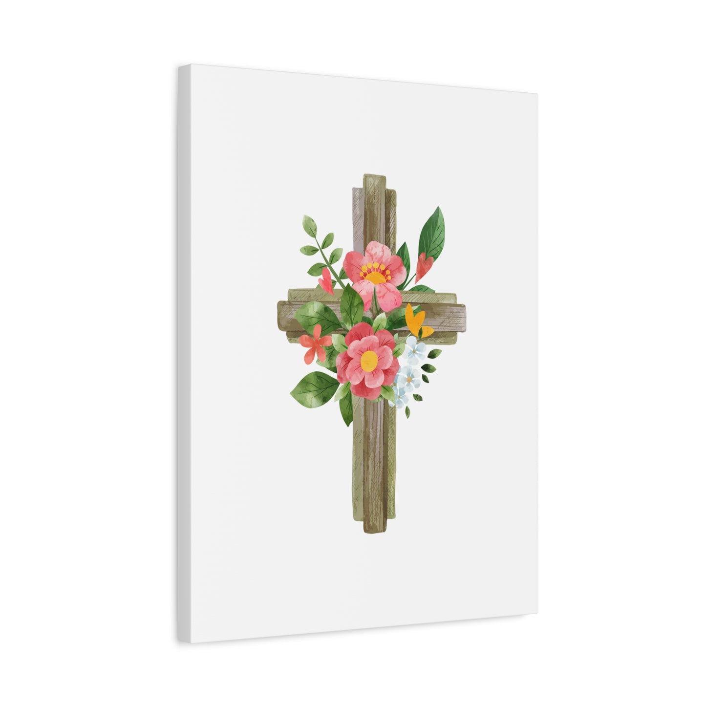 Scripture Canvas Flower Cross Psalms 103:15 Christian Wall Art Bible Verse Print Ready to Hang